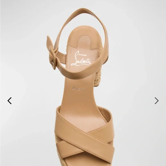 Christian Louboutin
70mm Calakala Leather Crisscross Espadrille Sandals 6.5 - Picture 3 of 8